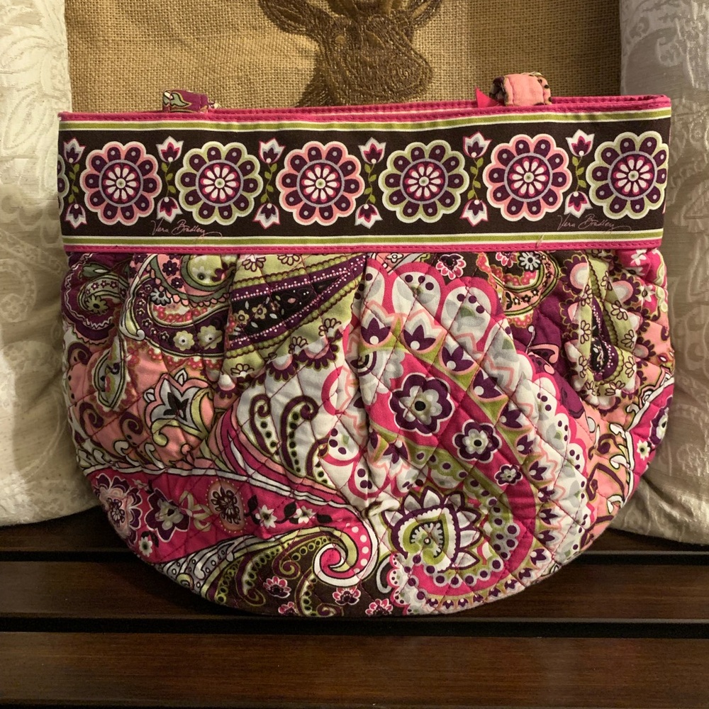 Vera Bradley Morgan Bag-Very Berry Paisley Print with Wallet and Change Purse - Picture 7 of 16